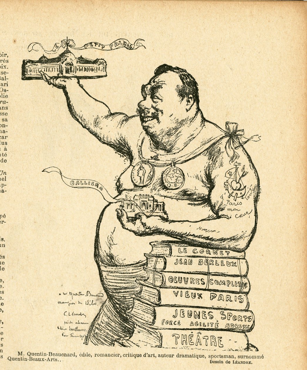 Le Lire, Satire in Schwarz-Weiß von Charles Leandre