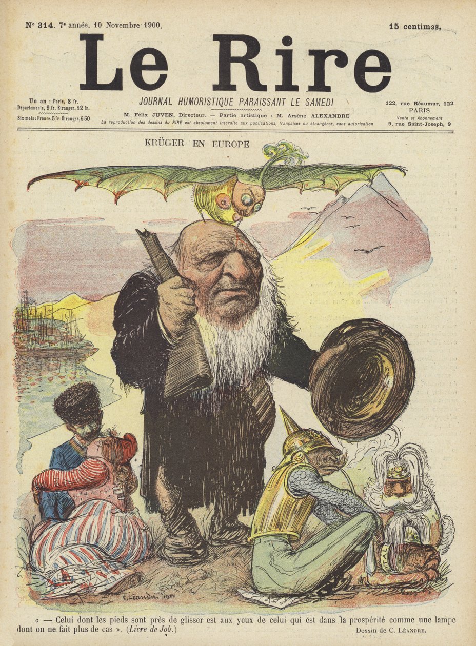 Paul Kruger, Illustration für Le Rire von Charles Leandre