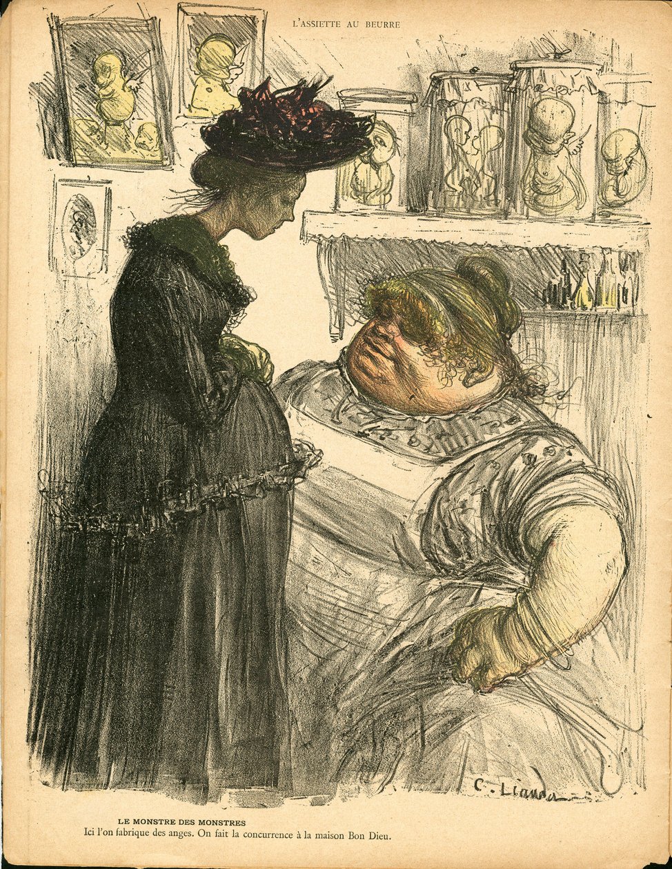 Der Butterteller, Satirisch in Farben von Charles Leandre