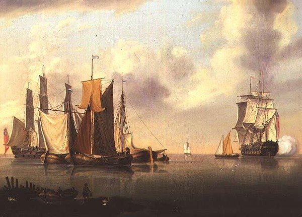 Schiffe in ruhiger See von Charles Martin Powell
