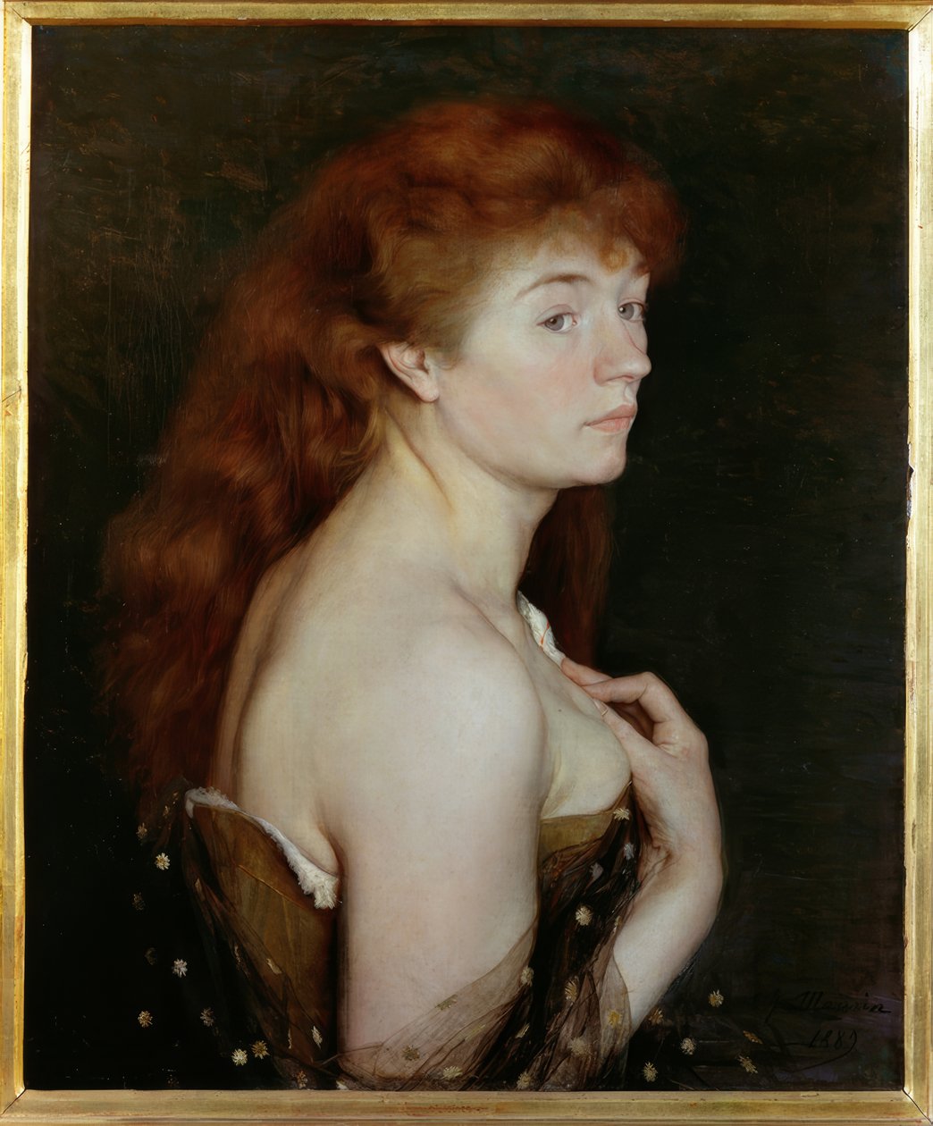 Porträt einer jungen rothaarigen Frau von Charles Maurin