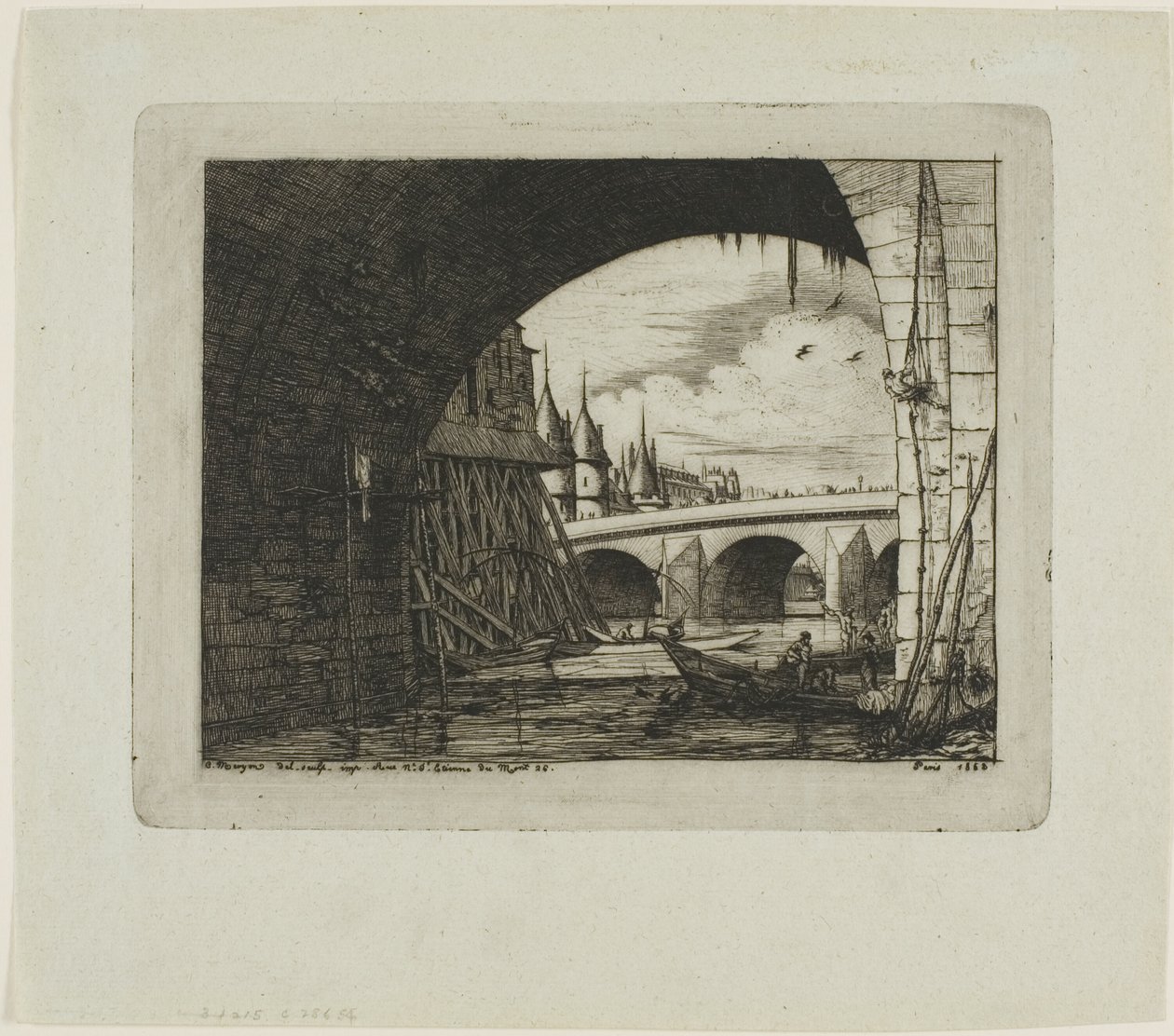 Ein Bogen der Pont Notre-Dame, Paris von Charles Meryon