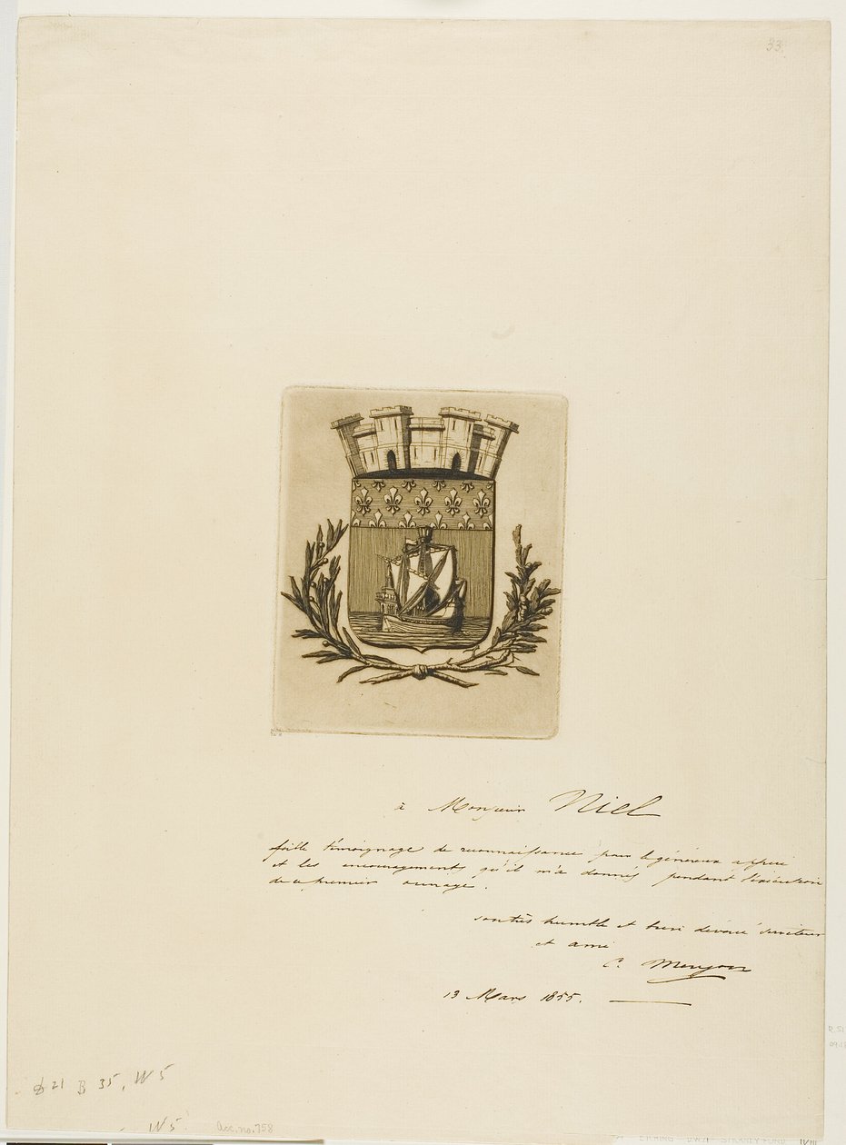 Wappen der Stadt Paris von Charles Meryon
