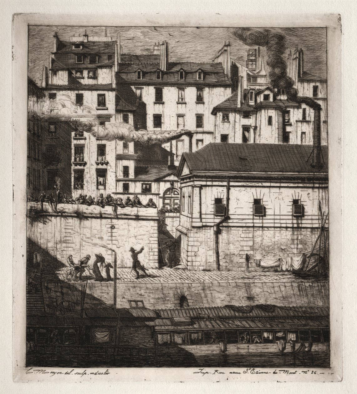 Radierungen von Paris: Das Leichenschauhaus von Charles Meryon