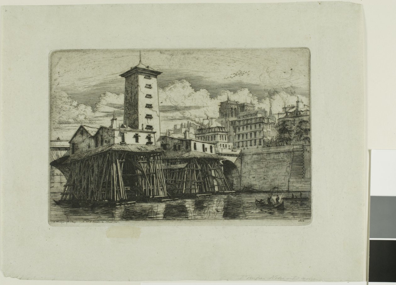La Pompe Notre-Dame, Paris von Charles Meryon