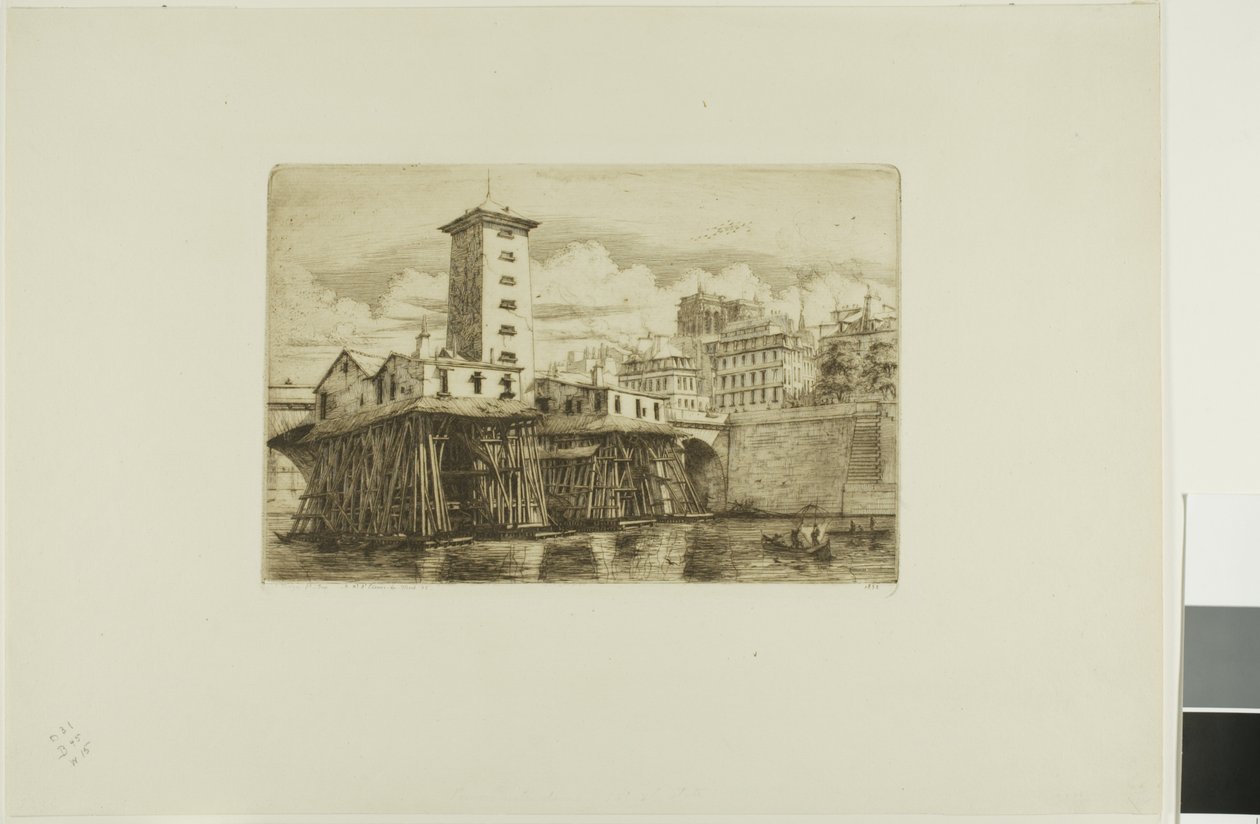La Pompe Notre-Dame, Paris von Charles Meryon