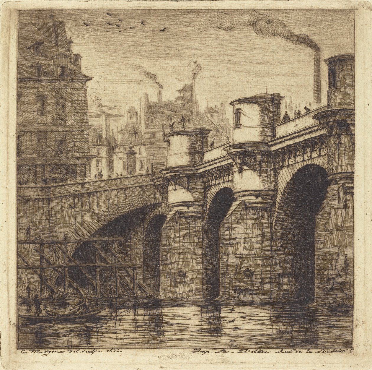 Le Pont Neuf, Paris von Charles Meryon