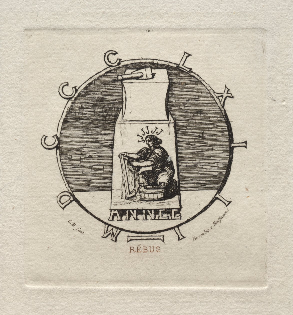 Rebus: Hier liegt die alte Vendetta, 1863 von Charles Meryon