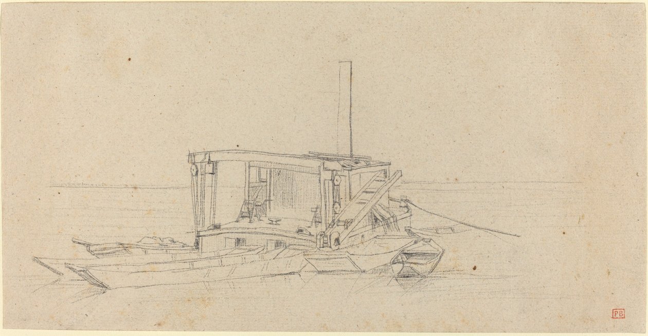Flussbagger und Leichter von Charles Meryon