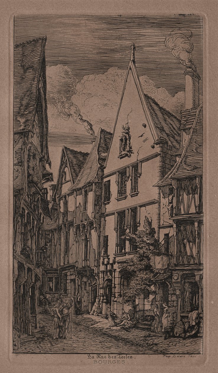 Rue des Toilés, Bourges von Charles Meryon