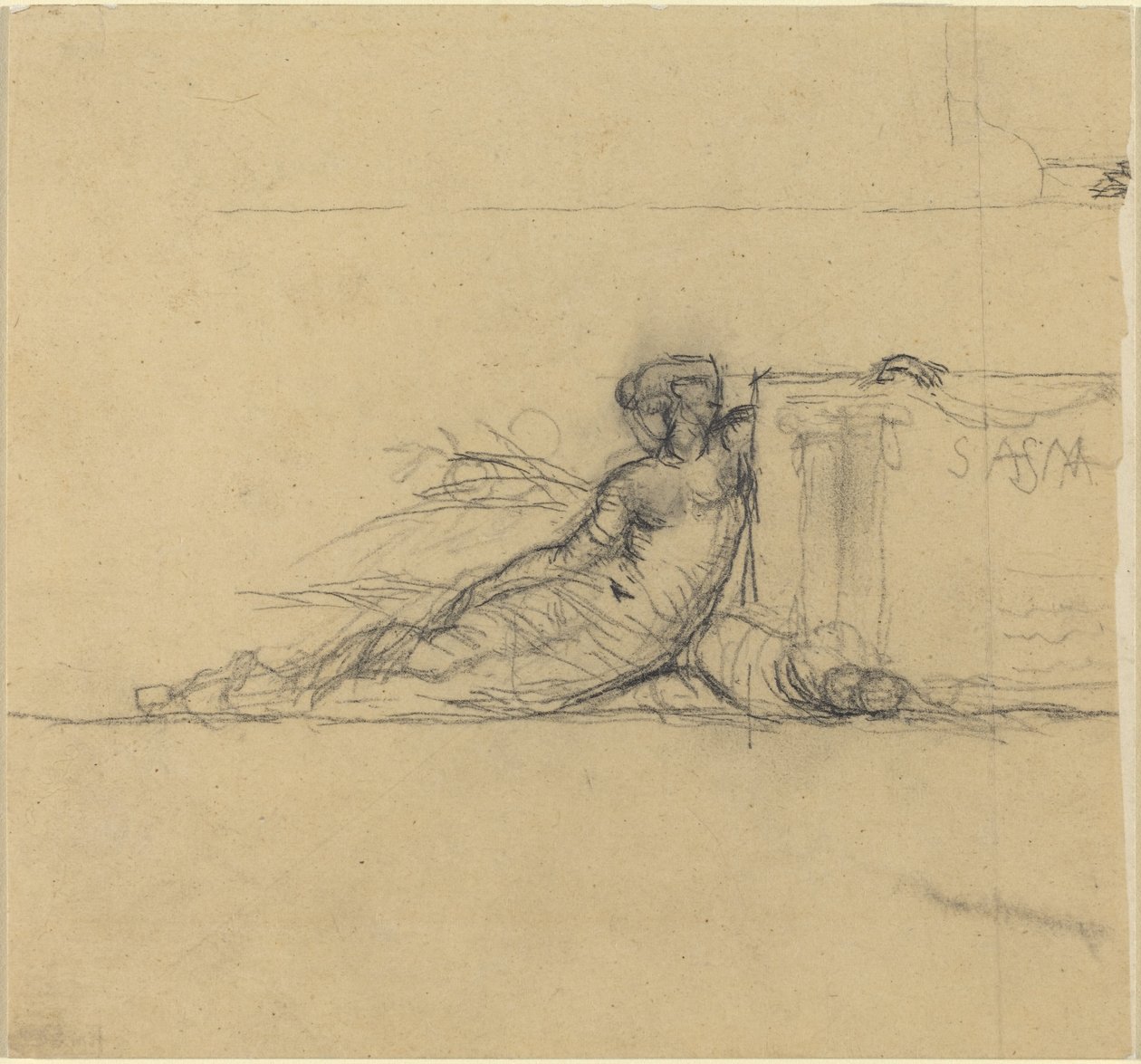 Sitzende weibliche Figur für "San Francisco" von Charles Meryon
