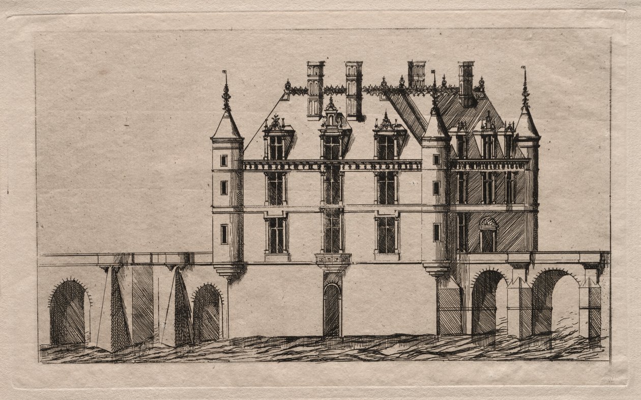 Das Schloss von Chenonceau von Charles Meryon