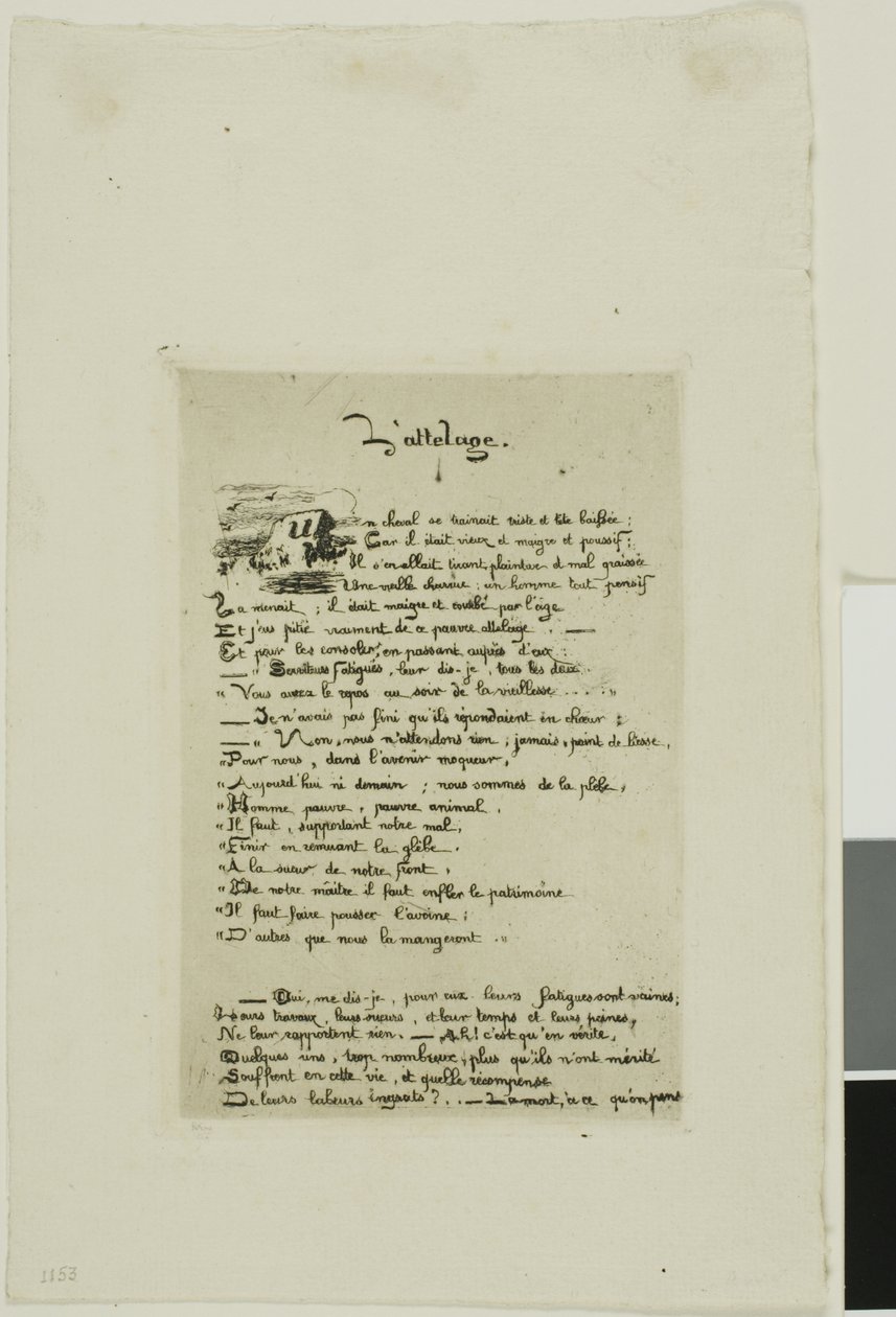 Der Pflüger und sein Pferd von Charles Meryon
