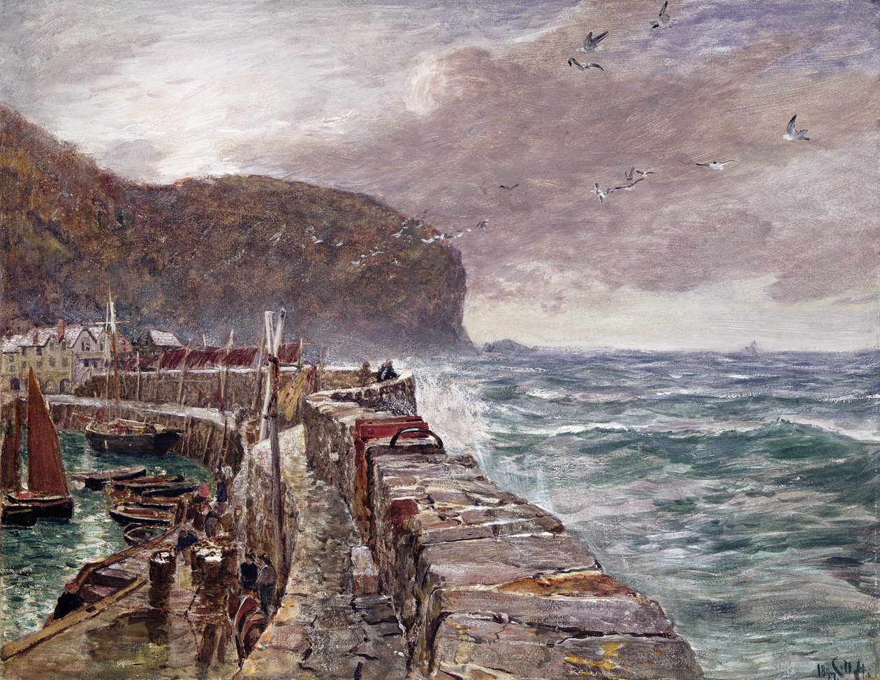 Clovelly Pier von Charles Napier Hemy