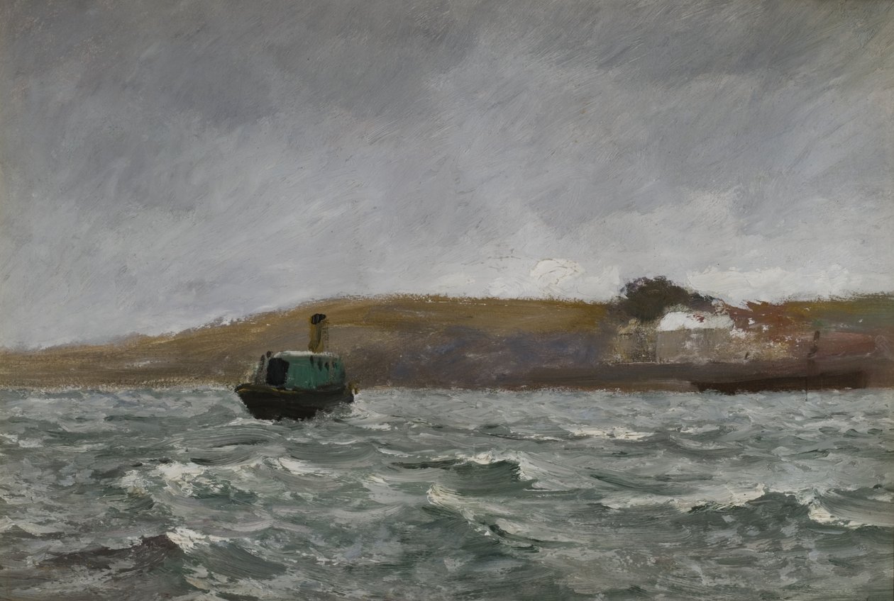 Meereslandschaft mit Schlepper von Charles Napier Hemy