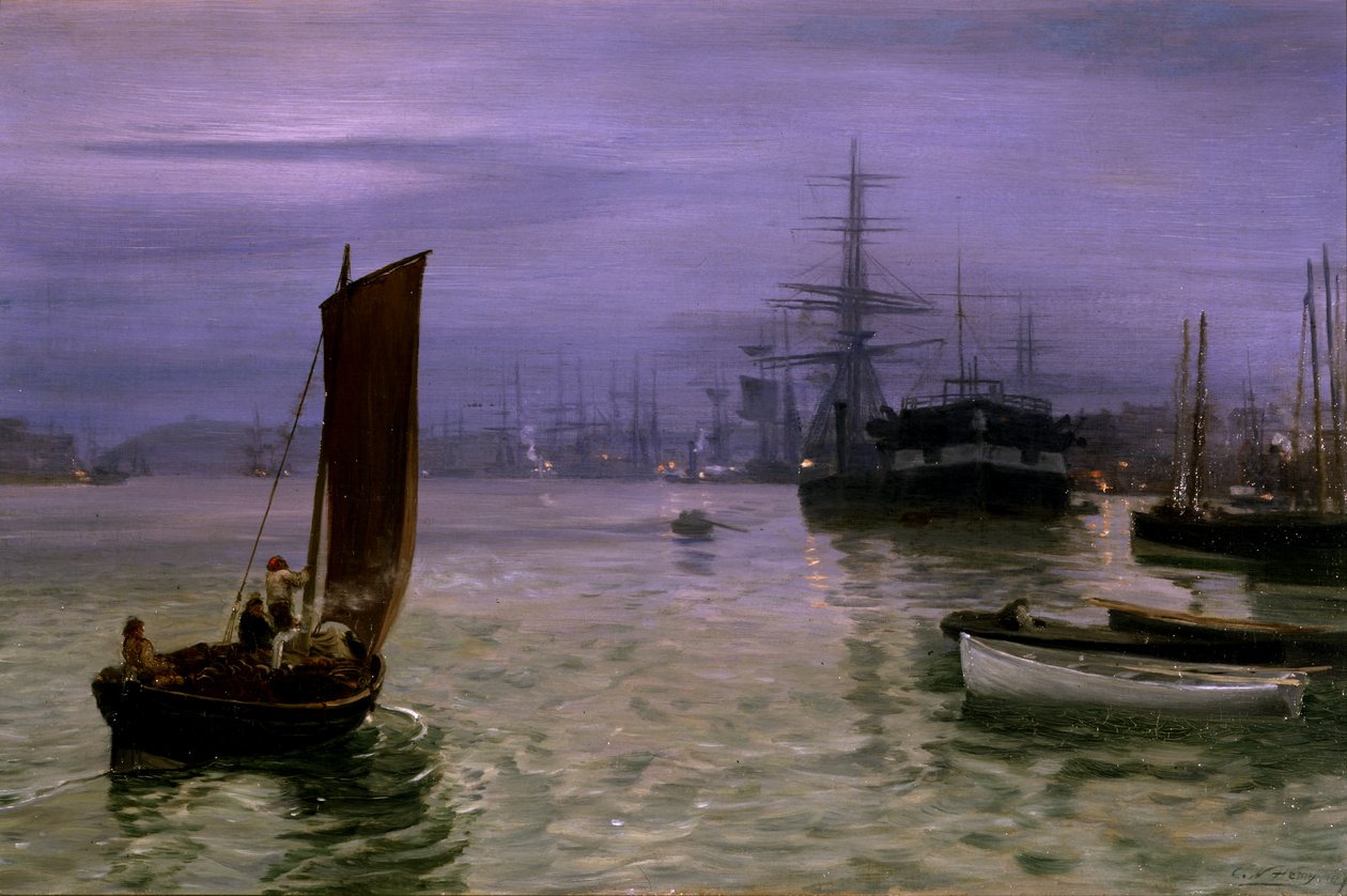 Das letzte Boot kommt an von Charles Napier Hemy