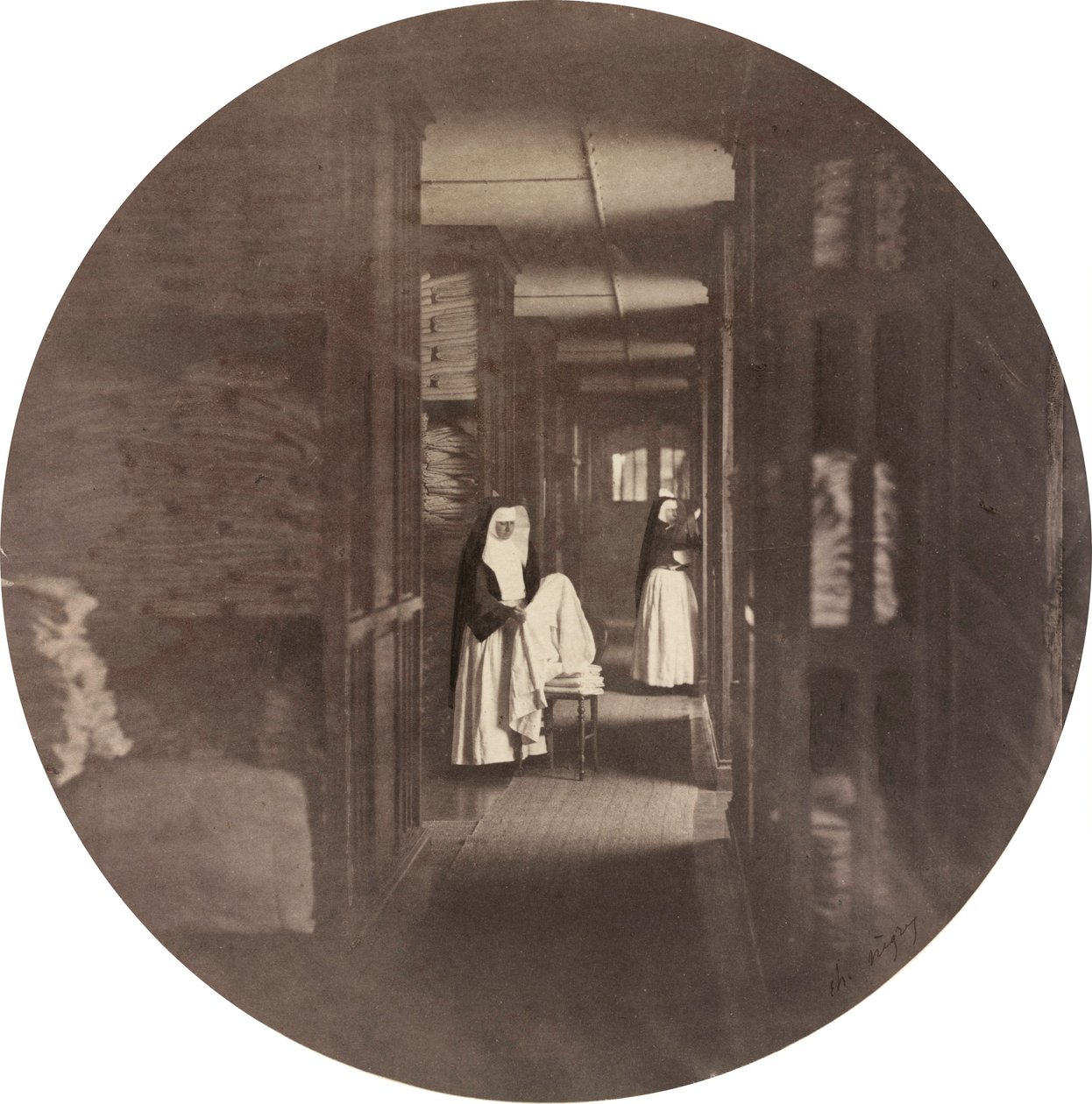 Asile Impérial de Vincennes: die Wäscherei, 1859 von Charles Nègre
