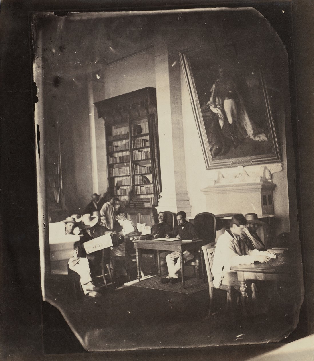Kaiserliches Asyl von Vincennes: die Bibliothek, 1858-59 von Charles Nègre
