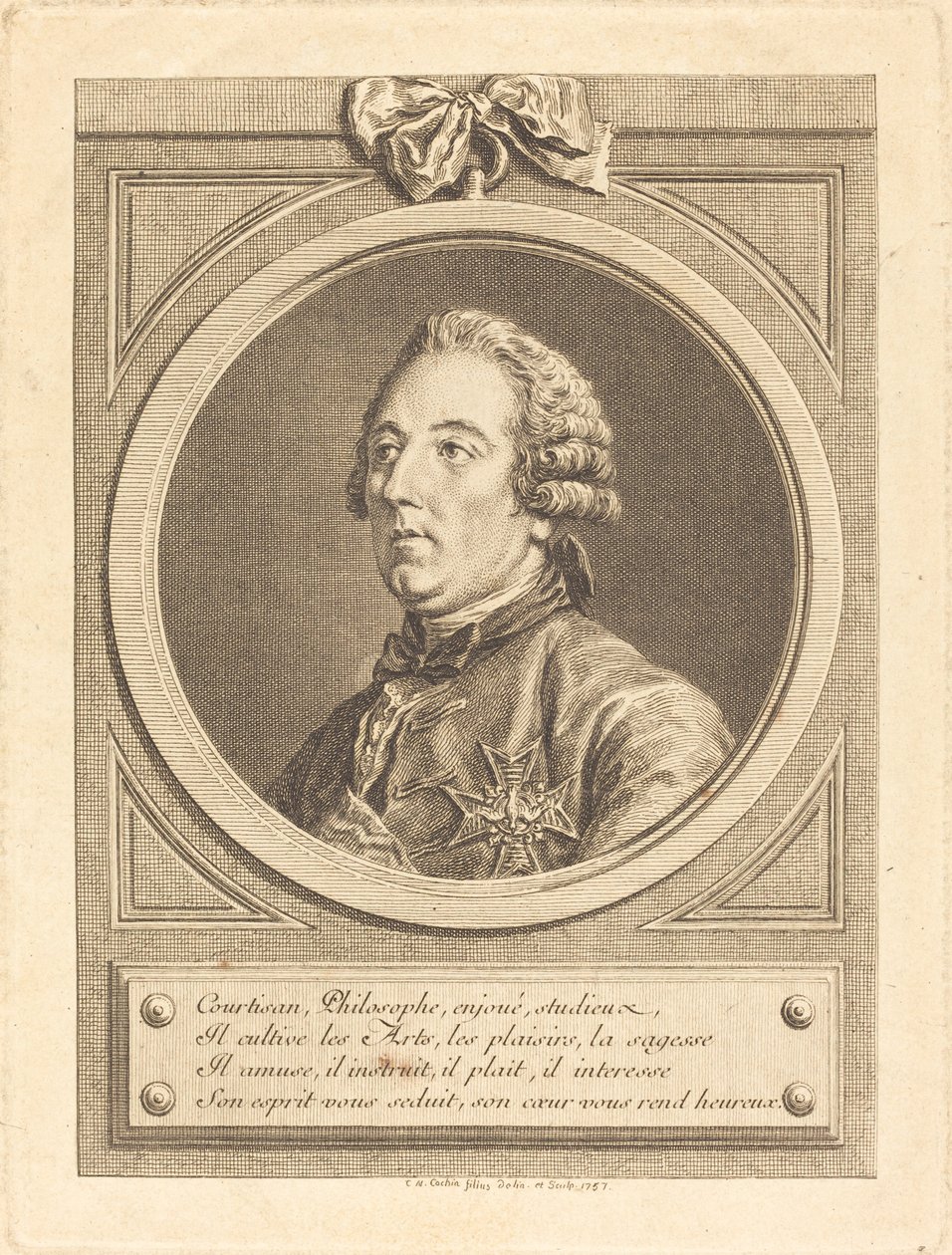 Louis Cesar de La Baume-le-Blanc von Charles Nicolas Cochin II
