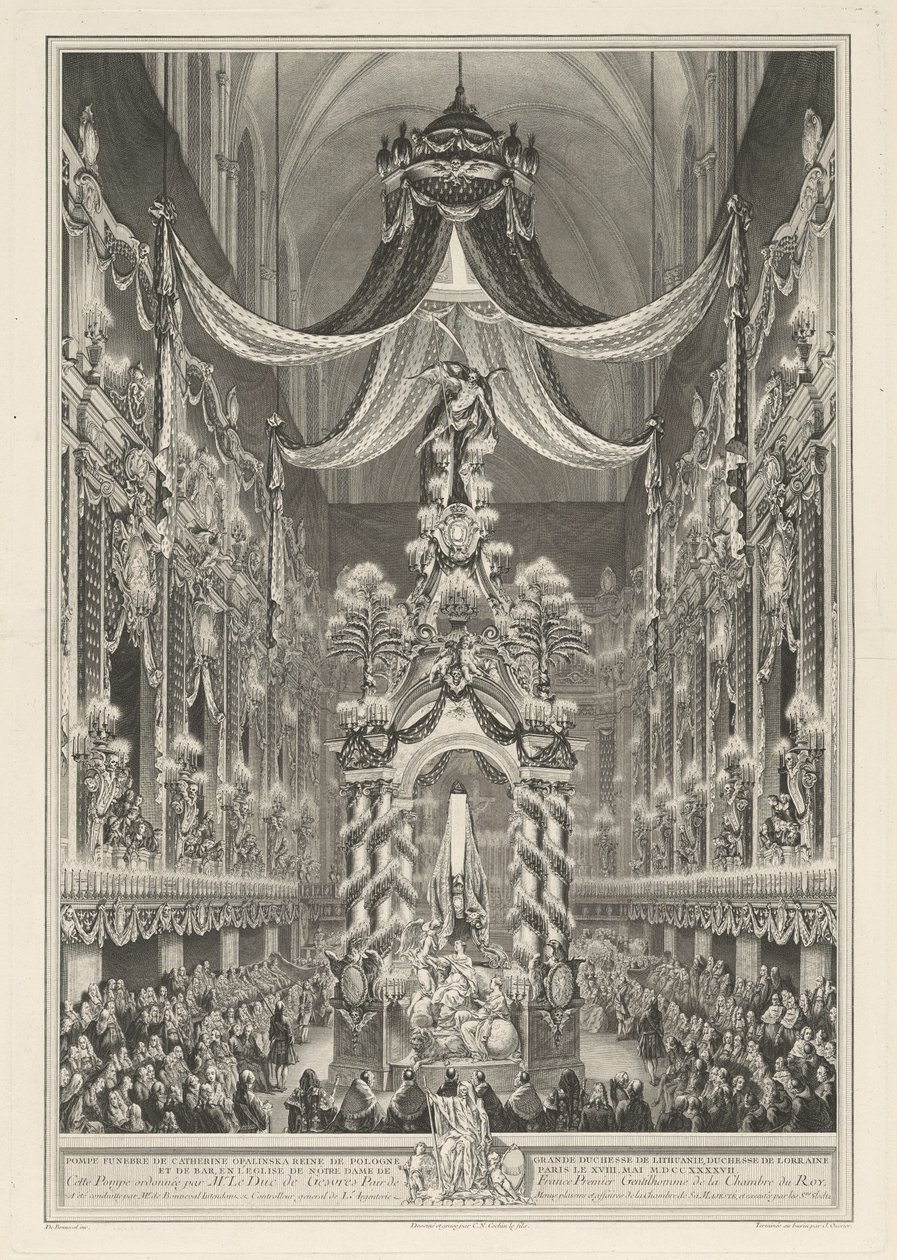 Trauerfeier für Catherine Opalinska von Charles Nicolas Cochin II