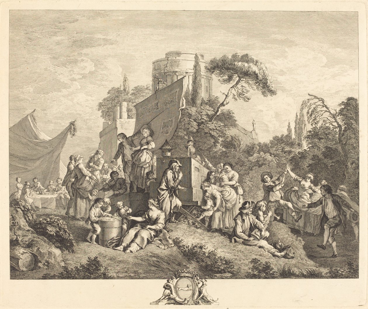 Dorffest von Charles Nicolas Cochin I after François Boucher