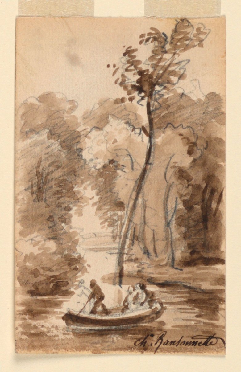 Ein Bach im Wald von Charles Nicolas Ransonnette