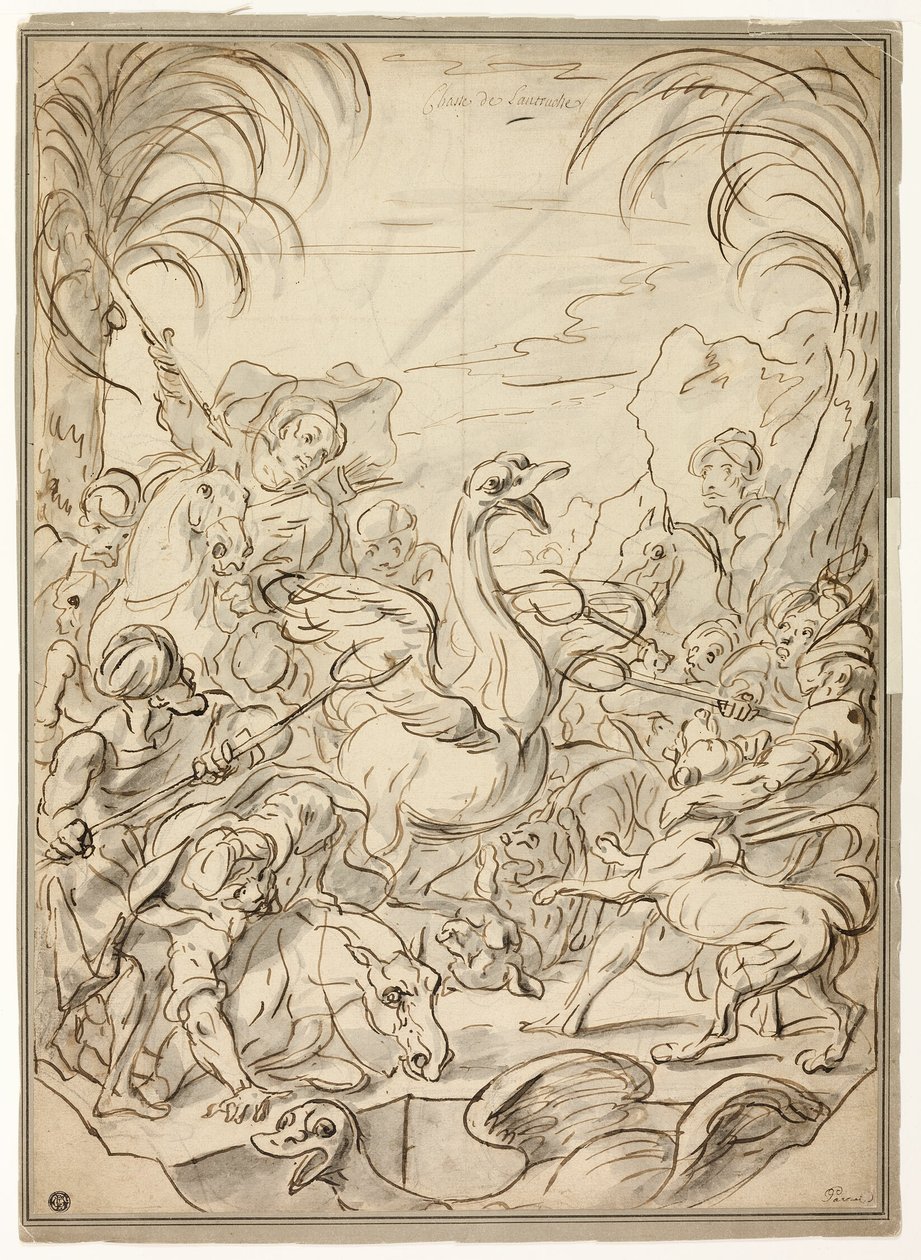 Straußenjagd von Charles Parrocel