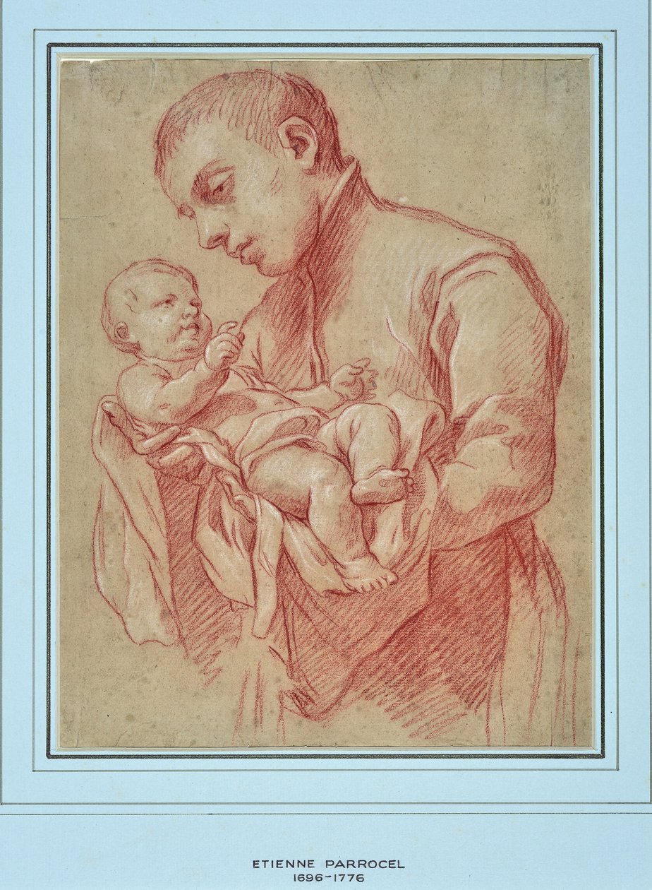 Junger Religiöser mit einem Kind von Charles Parrocel