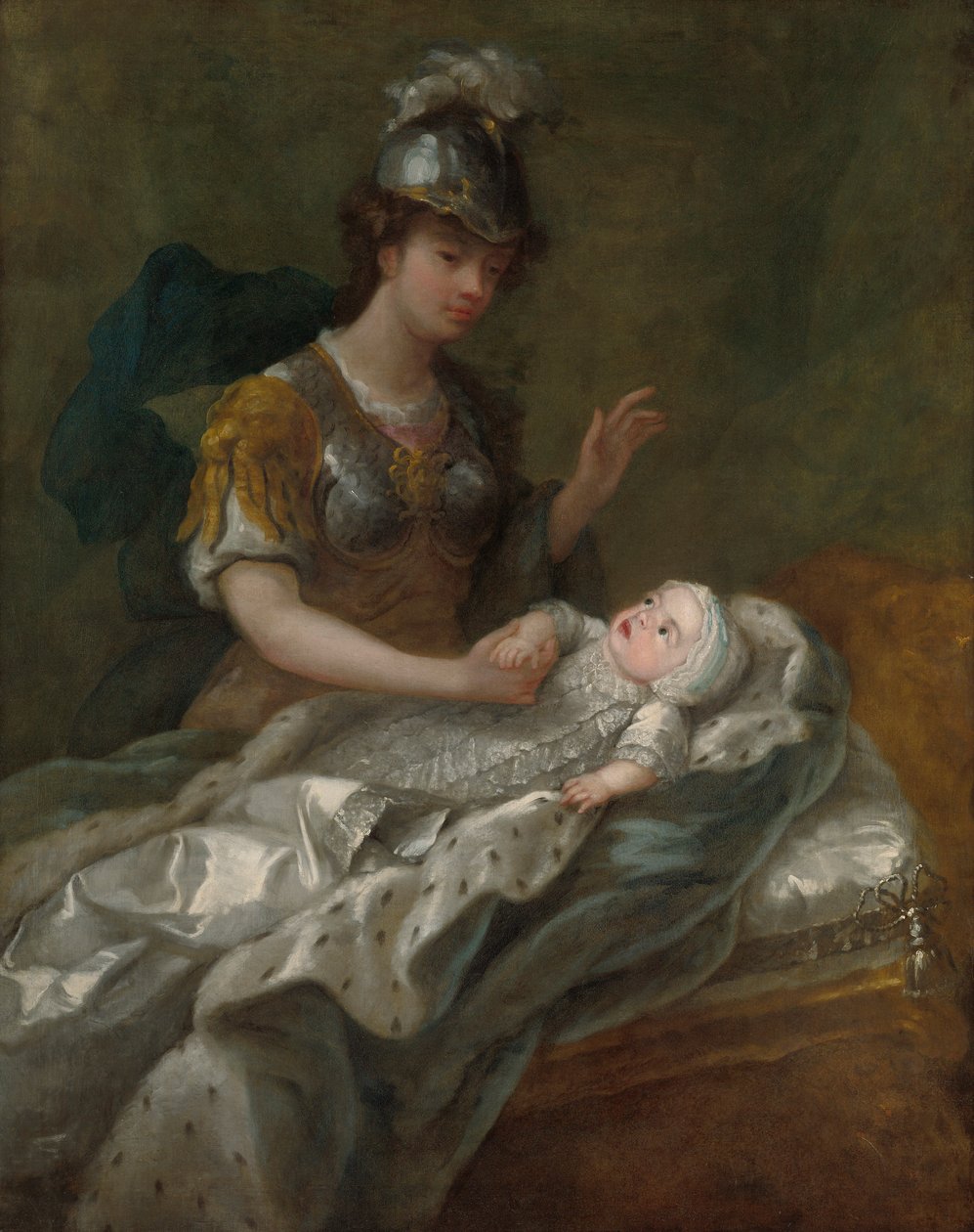 Prinzessin Augusta als Baby, mit Britannia von Charles Philips