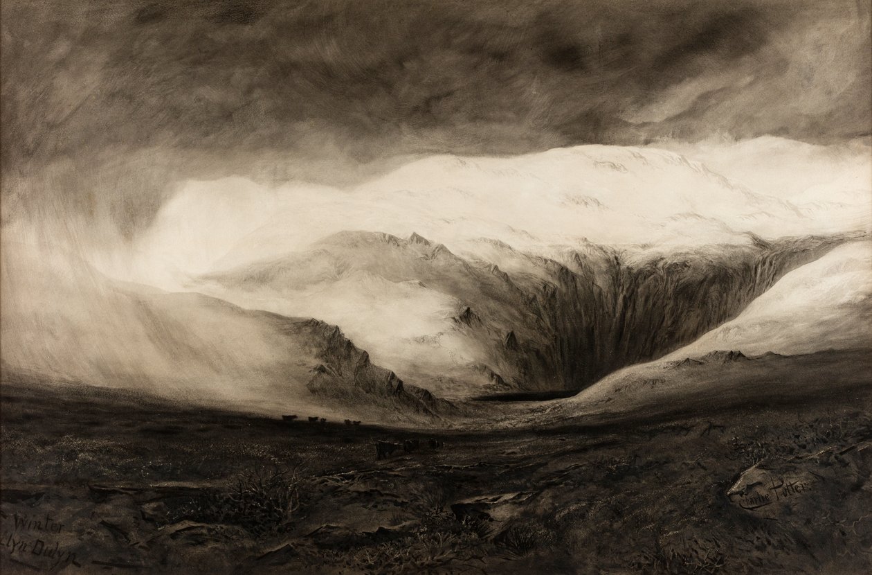 Winter, Llyn Dulyn, undatiert von Charles Potter