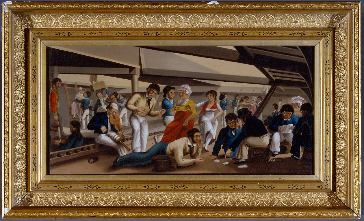 Ein Linienschiff im Hafen von Charles Random DeBerenger