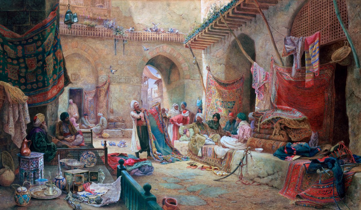 Teppichbasar, Kairo, 1887 von Charles Robertson