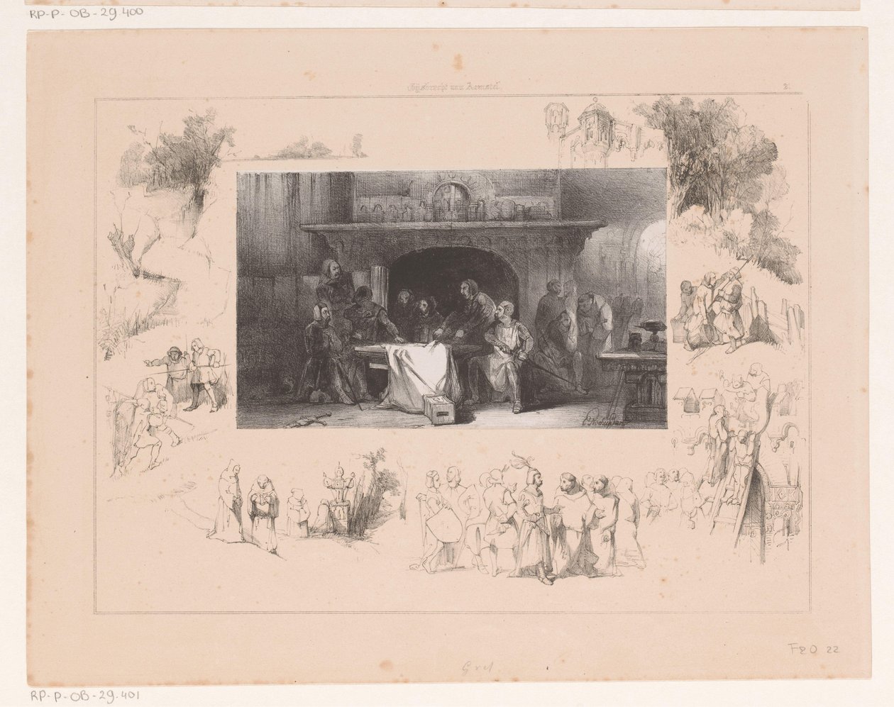 Ritter um einen Tisch von Charles Rochussen