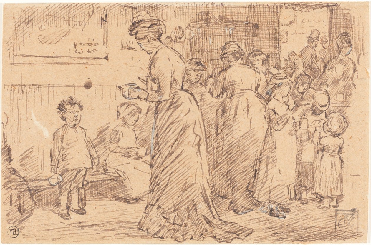 Ein Bahnhofsbuffet von Charles Samuel Keene