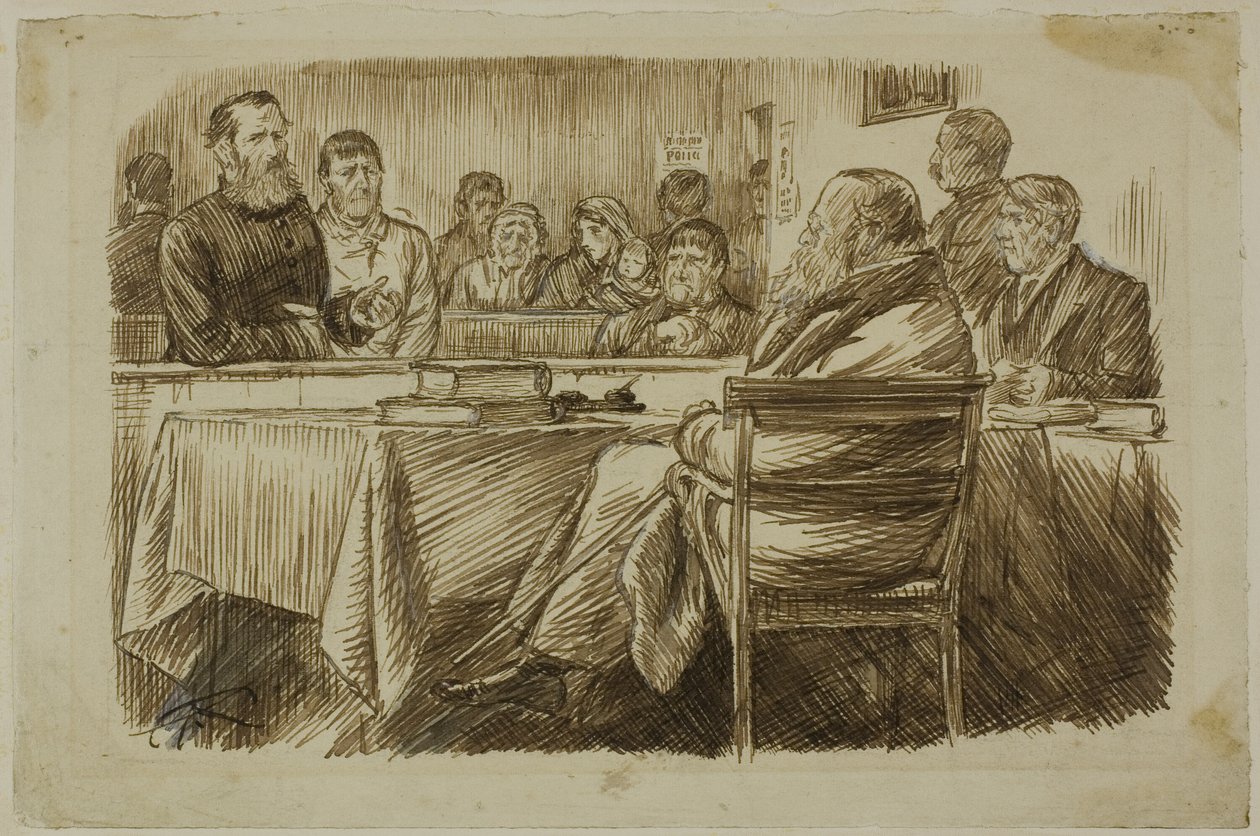 Hofszene von Charles Samuel Keene