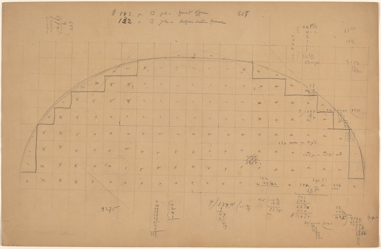 Diagramm einer Lünette [verso] von Charles Sprague Pearce