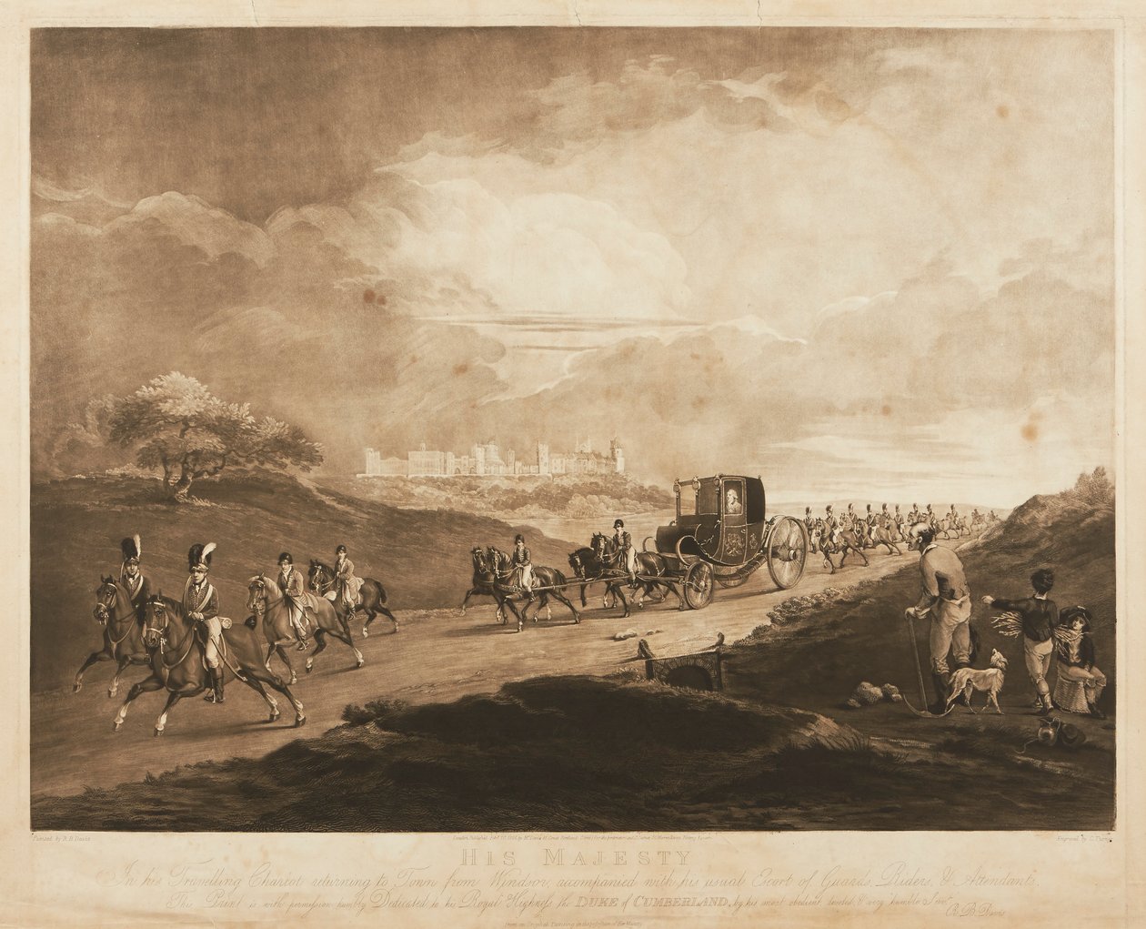 König George III. in seiner Kutsche von Charles Turner