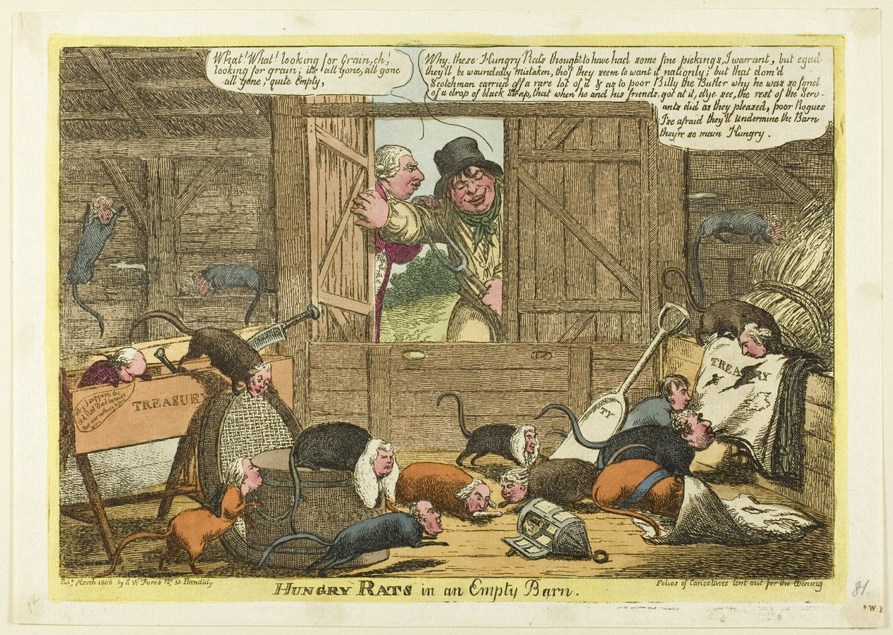 Hungrige Ratten in einer leeren Scheune von Charles Williams