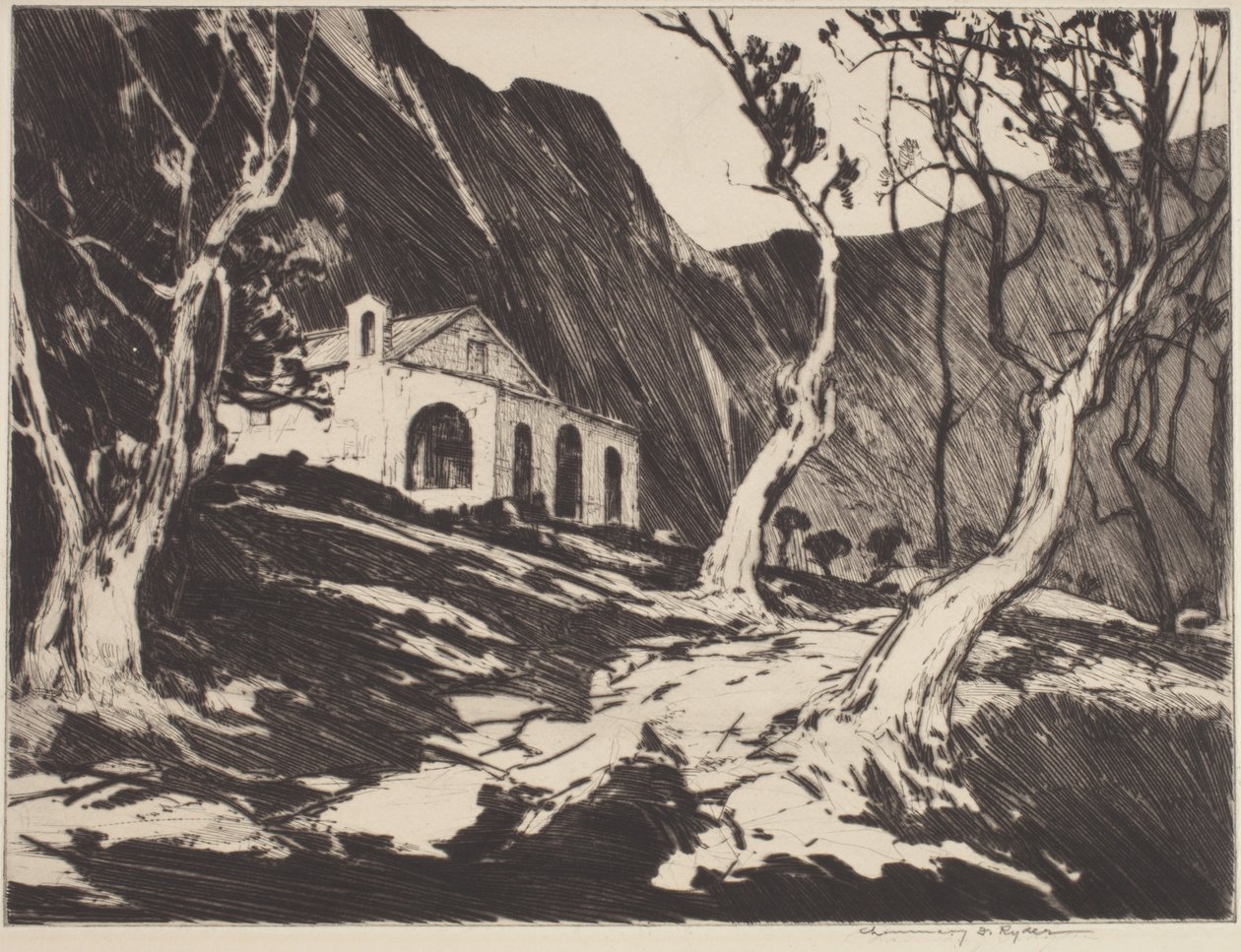 Alte Kapelle in Gorbio von Chauncey Foster Ryder