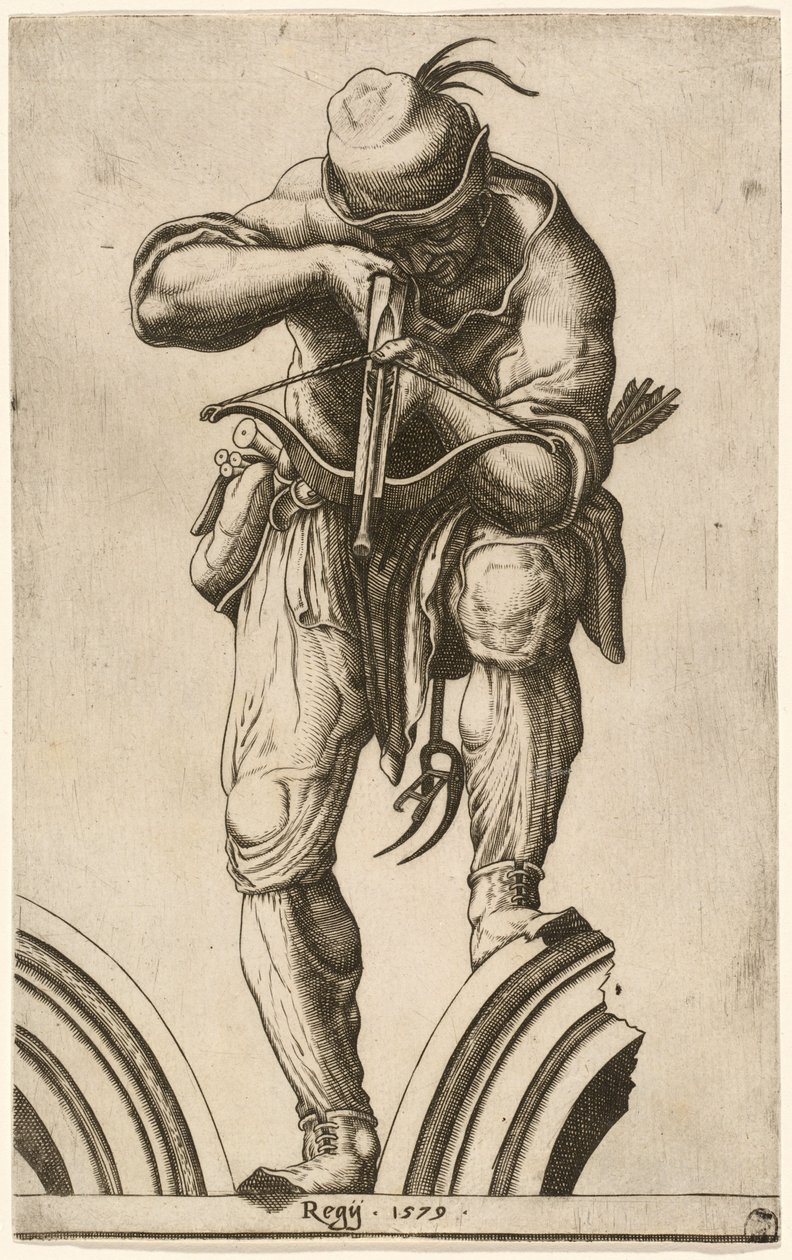 Ein Bogenschütze schießt eine Armbrust von Cherubino Alberti