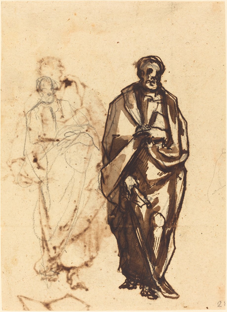 Drapierte Figur mit einem Stab von Cherubino Alberti
