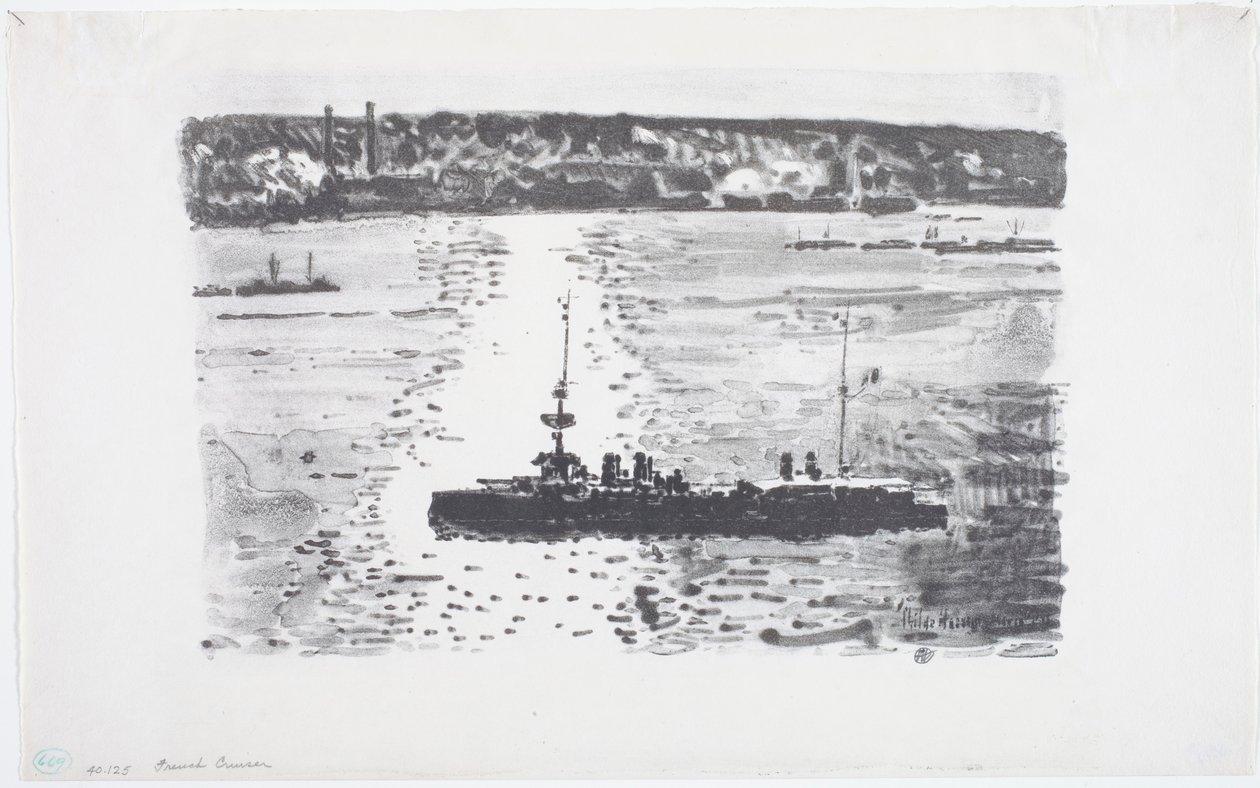 Französischer Kreuzer (Lithografie) von Childe Frederick Hassam