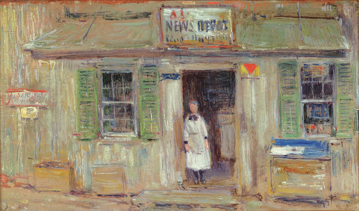 Zeitungskiosk, Cos Cob von Childe Frederick Hassam