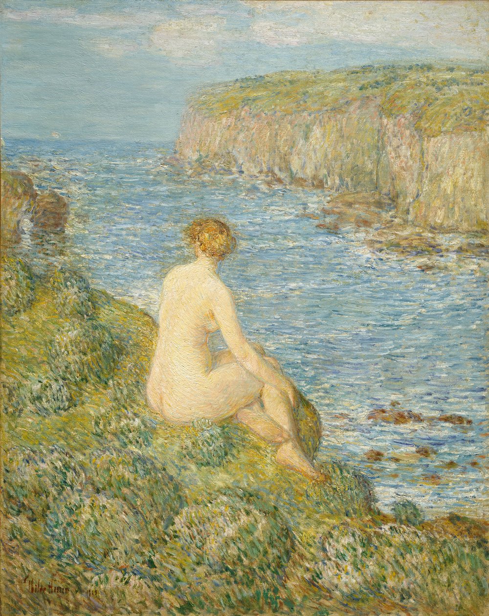 Nymphe und Meer von Childe Frederick Hassam