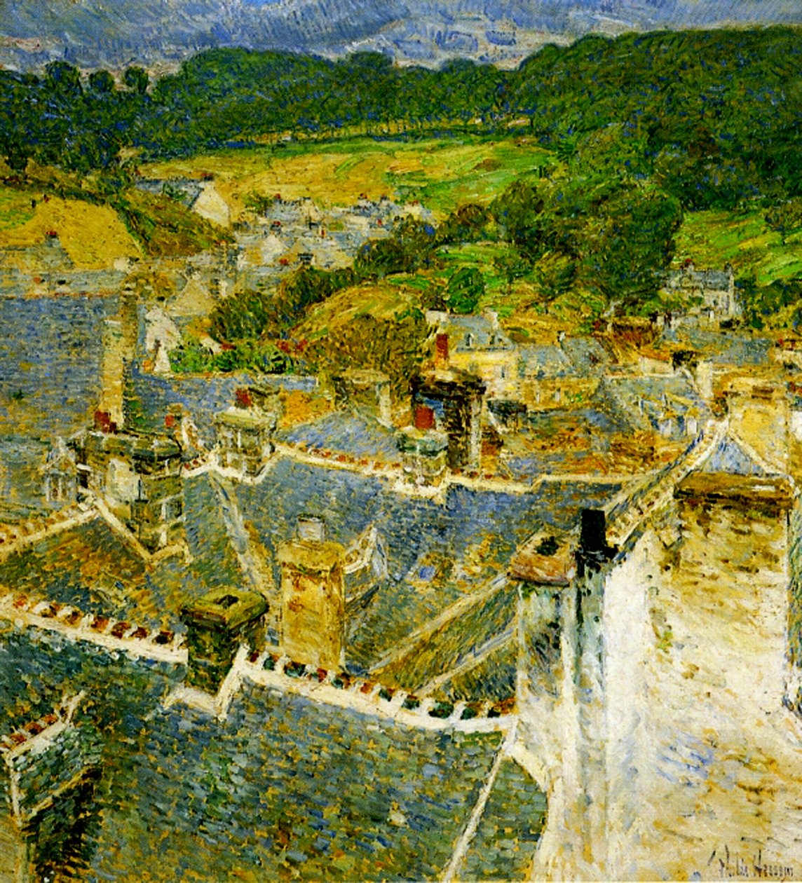 Dächer, Pont-Aven, Bretagne von Childe Frederick Hassam