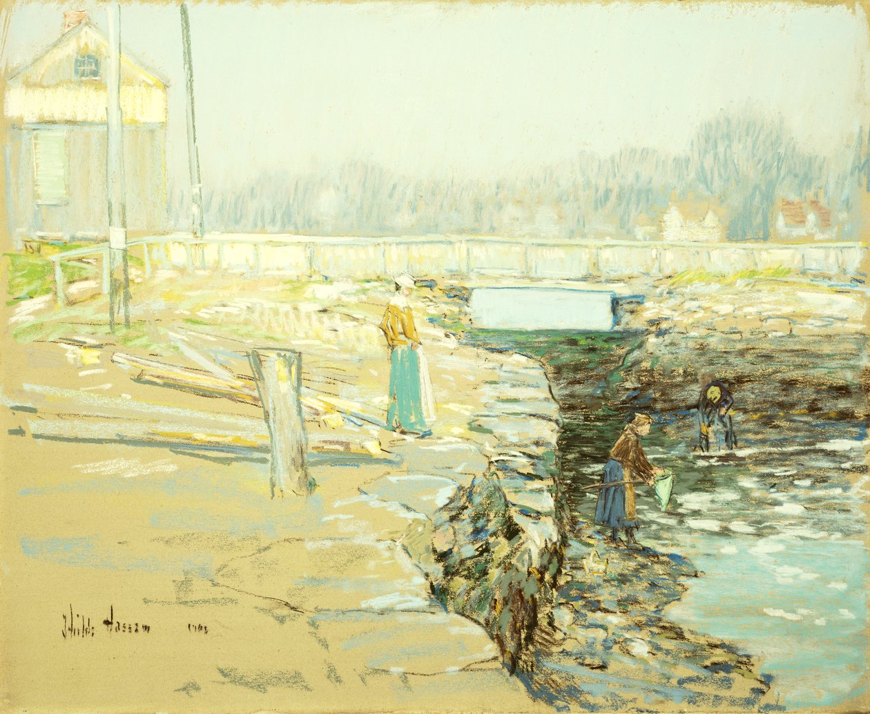 Der Mühlendamm, Cos Cob von Childe Frederick Hassam