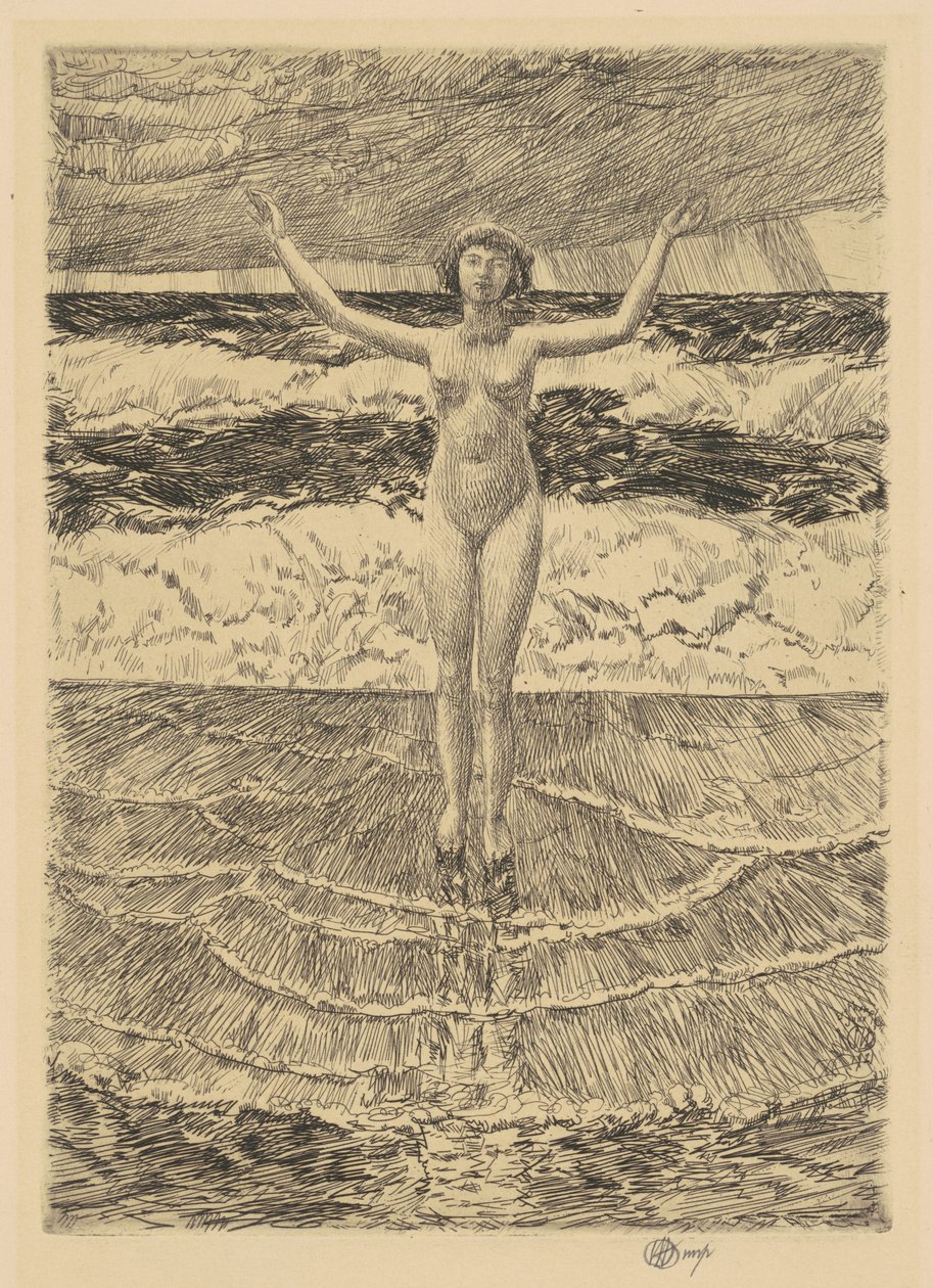 Regentropfen und Brandung von Childe Hassam