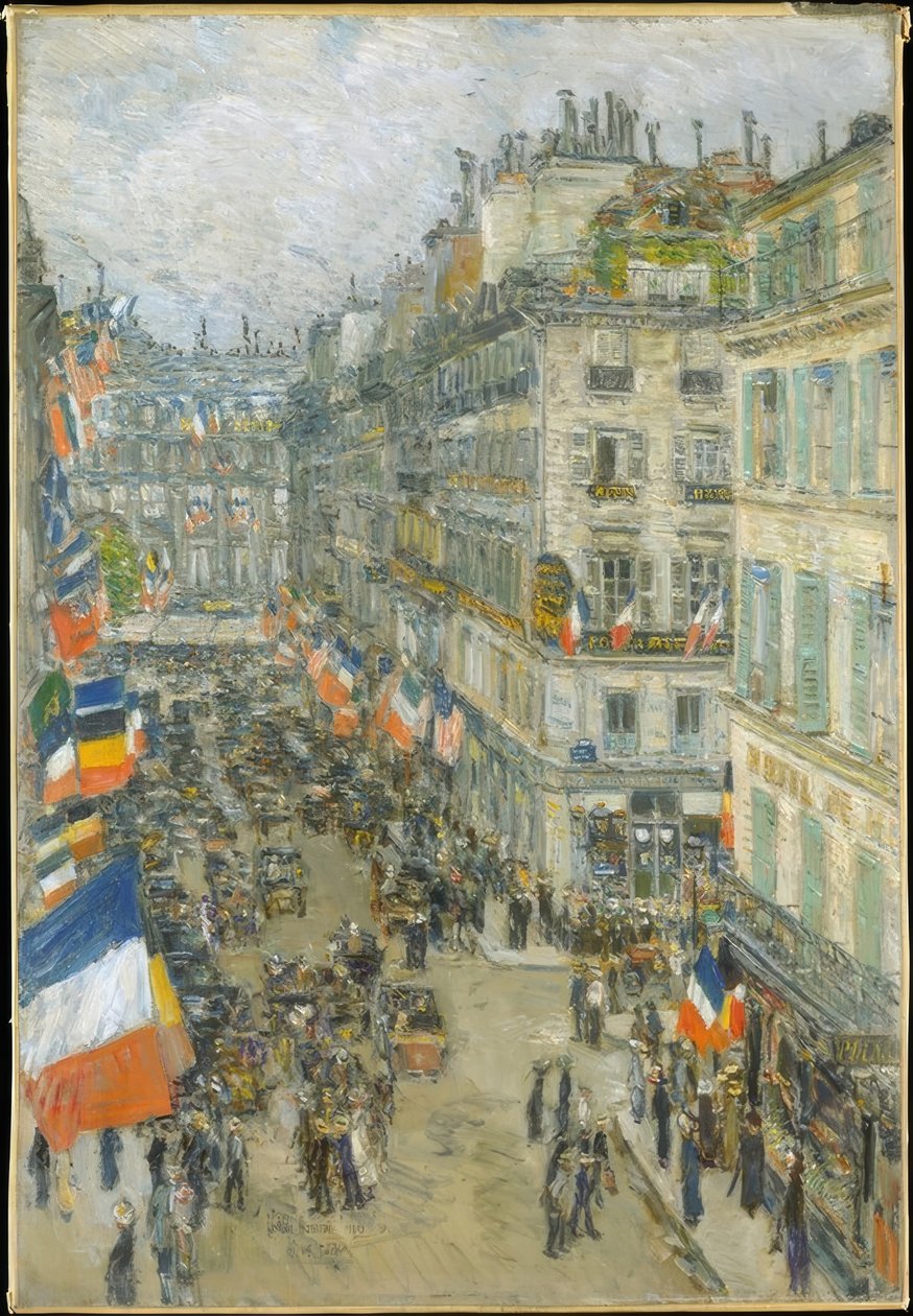 Vierzehnter Juli, Rue Daunou, 1910 von Childe Hassam