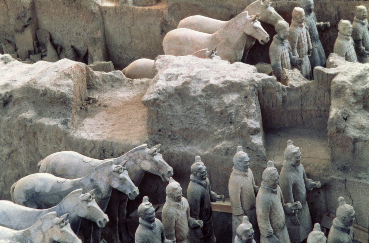 Terrakotta-Armee, Qin-Dynastie, 210 v. Chr. (Detail) von Chinese School