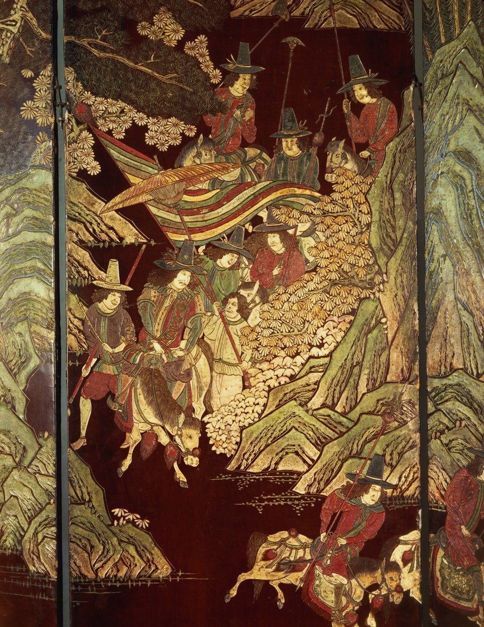 Coromandel-Schirm, ca. 1700 von Chinese School